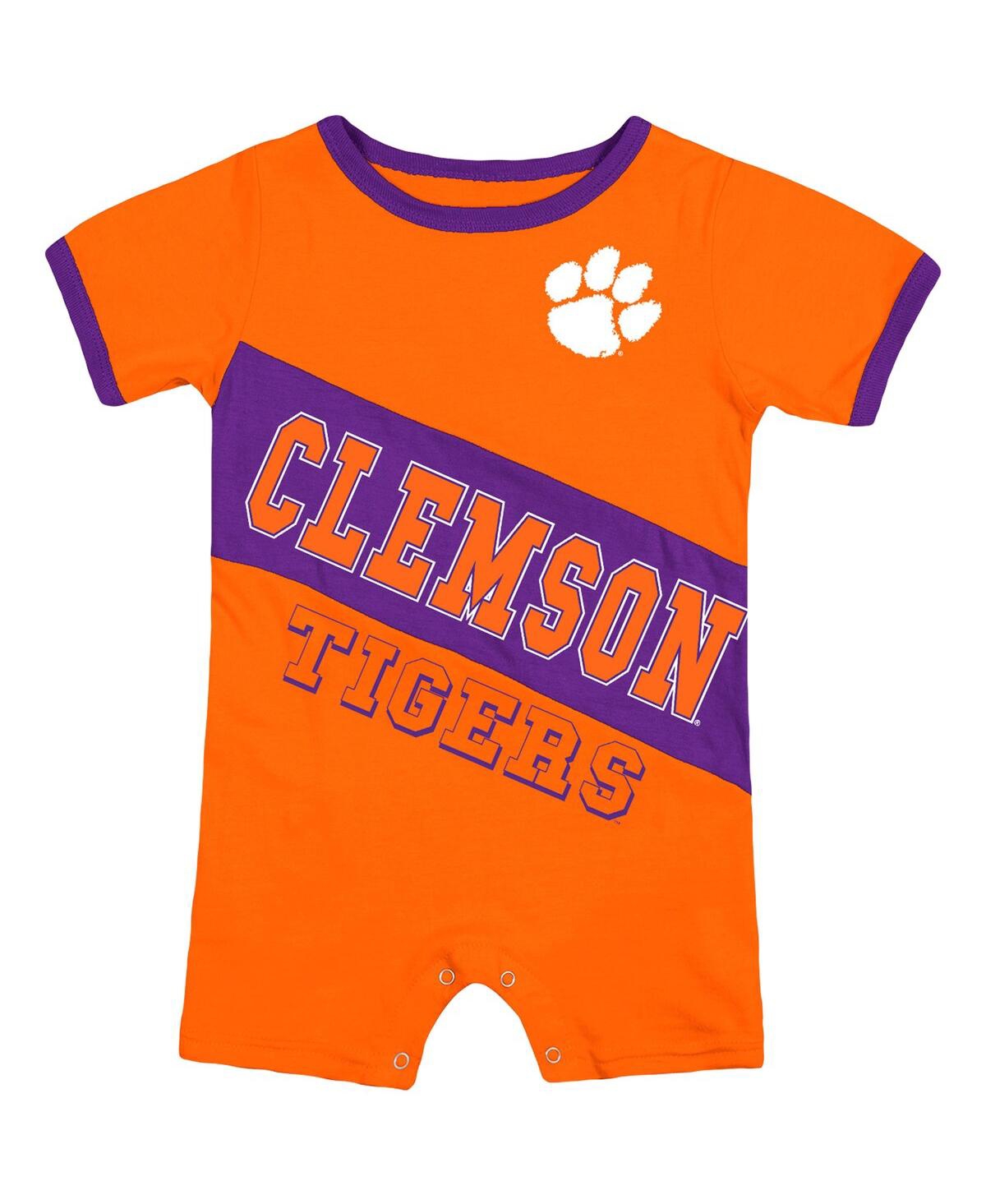 Newborn and Infant Boys and Girls ColosseumClemson Tigers Teddy Romper - Orange
