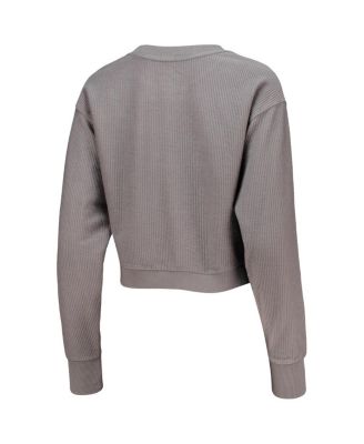 Women's Graphite Florida Gators Classic Corded Timber Crop Pullover Sweatshirt