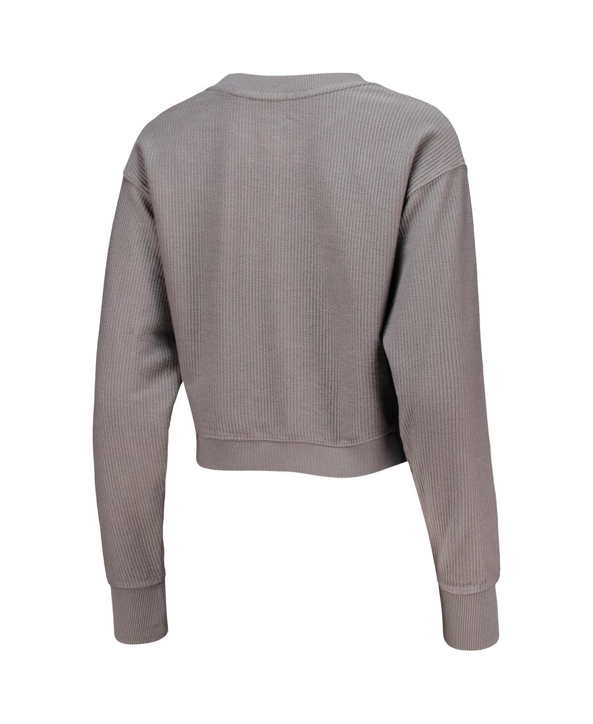 League Collegiate Wear Graphite Florida Gators Classic Corded Timber Crop Pullover Sweatshirt In Graphite