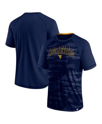 Men's Navy West Virginia Mountaineers Arch Outline Raglan T-shirt