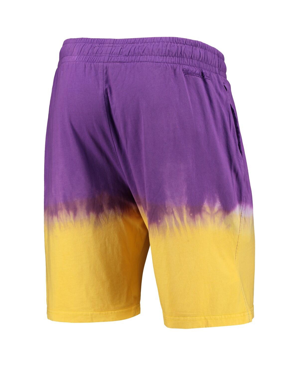 Mitchell & Ness Men's  Purple, Gold Lsu Tigers Tie-dye Shorts In Purple,gold