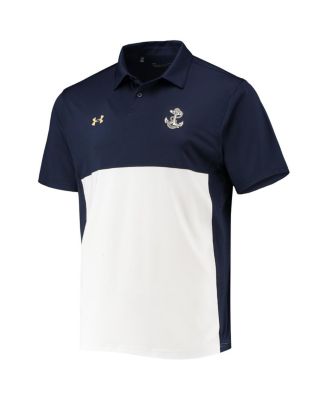 Men's Navy, White Navy Midshipmen 2022 Blocked Coaches Performance Polo Shirt