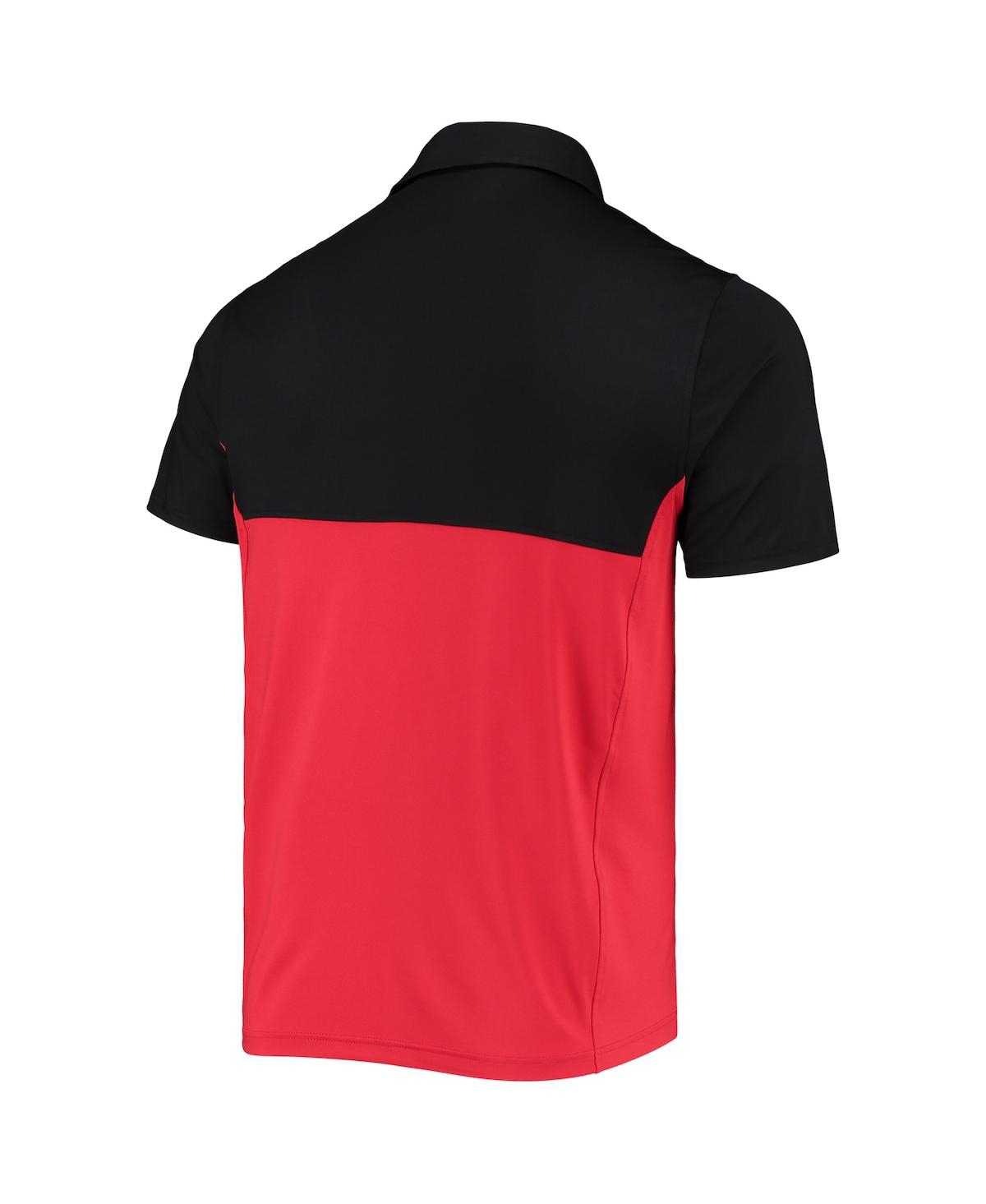 Shop Under Armour Men's  Black, Red Maryland Terrapins 2022 Blocked Coaches Performance Polo Shirt In Black,red