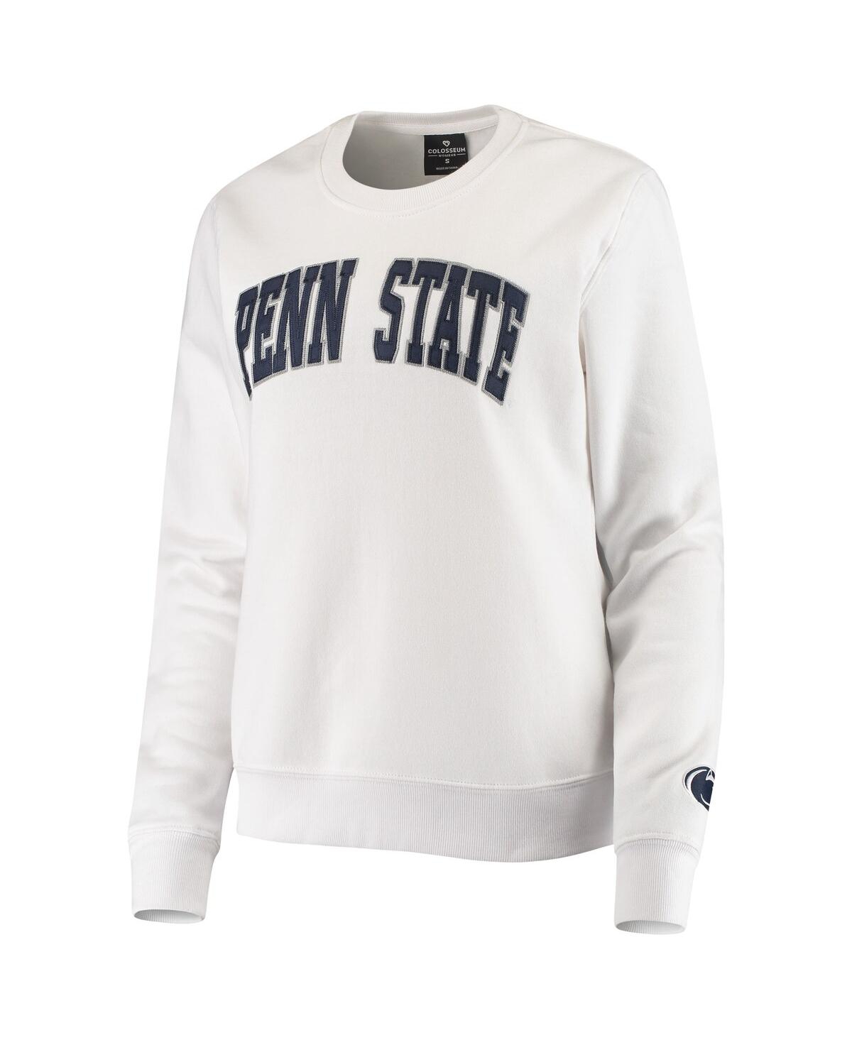 Colosseum White Penn State Nittany Lions Campanile Pullover Sweatshirt In White