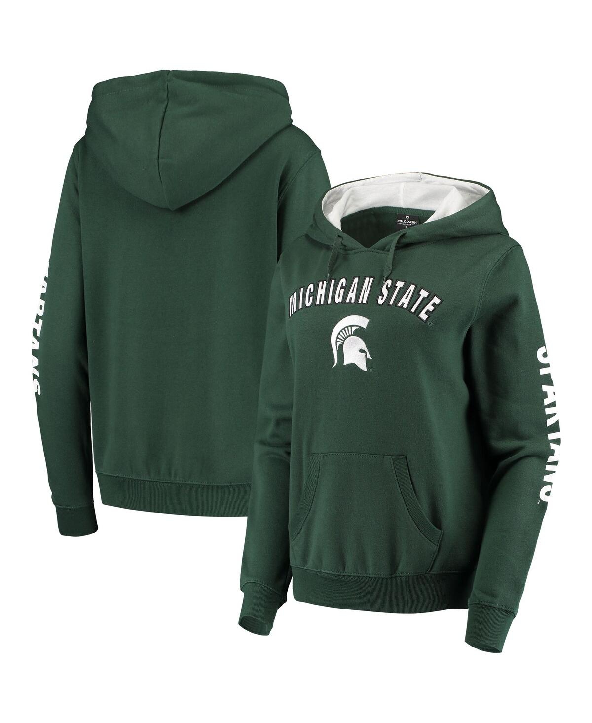 Shop Colosseum Women's  Green Michigan State Spartans Loud And Proud Pullover Hoodie
