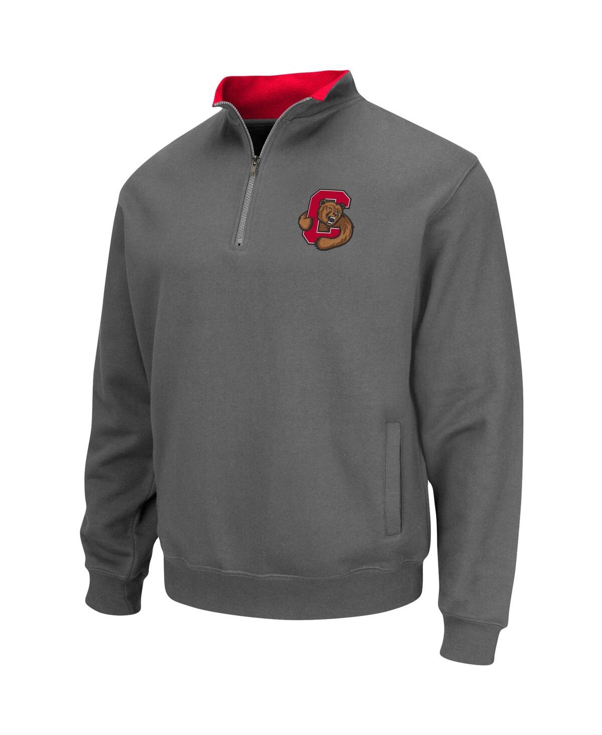 Colosseum Men's Charcoal Cornell Big Red Tortugas Logo Quarter-zip Pullover Jacket In Charcoal