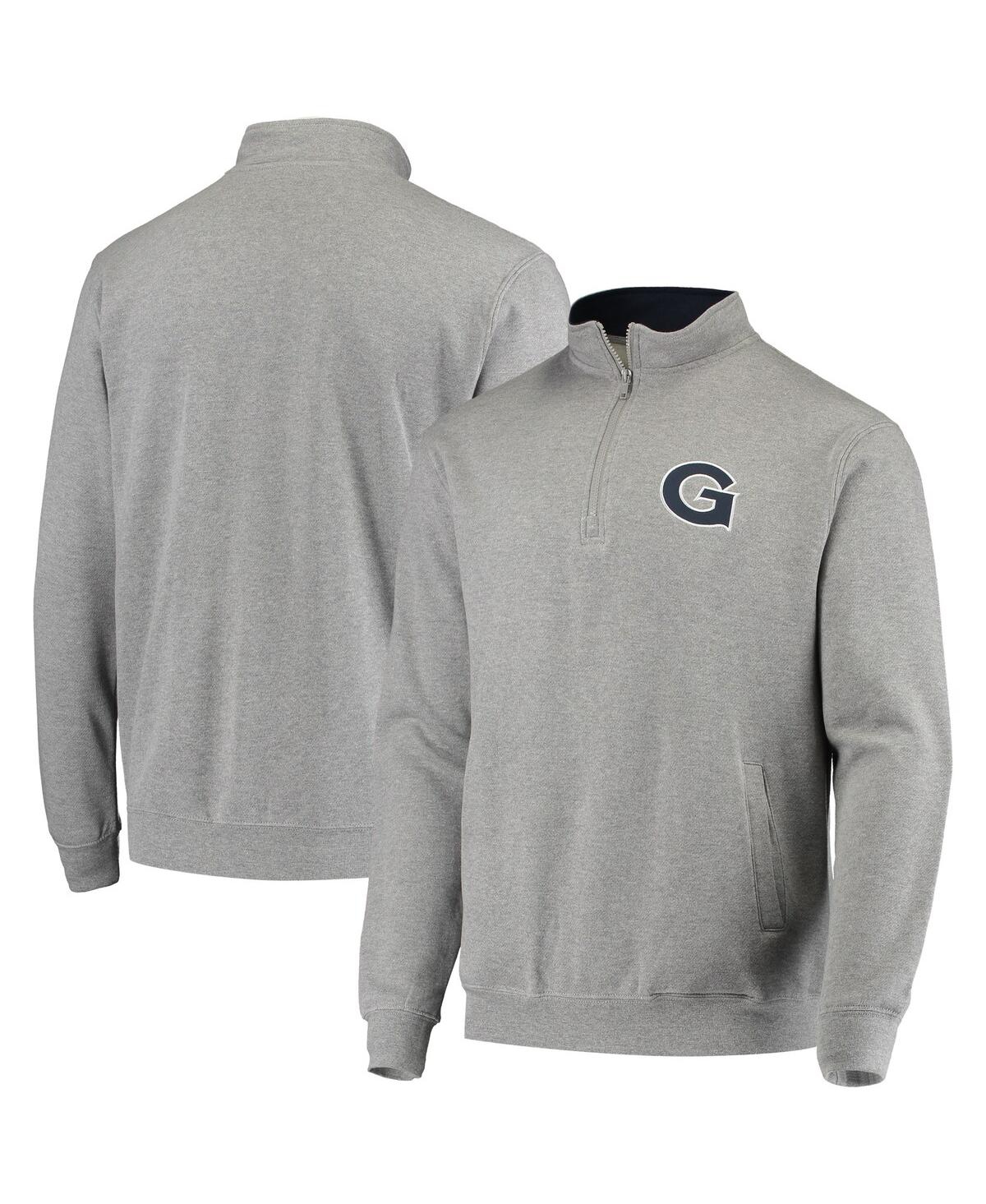 Colosseum Men's Heather Gray Georgetown Hoyas Tortugas Logo Quarter-zip Jacket In Heathered Gray