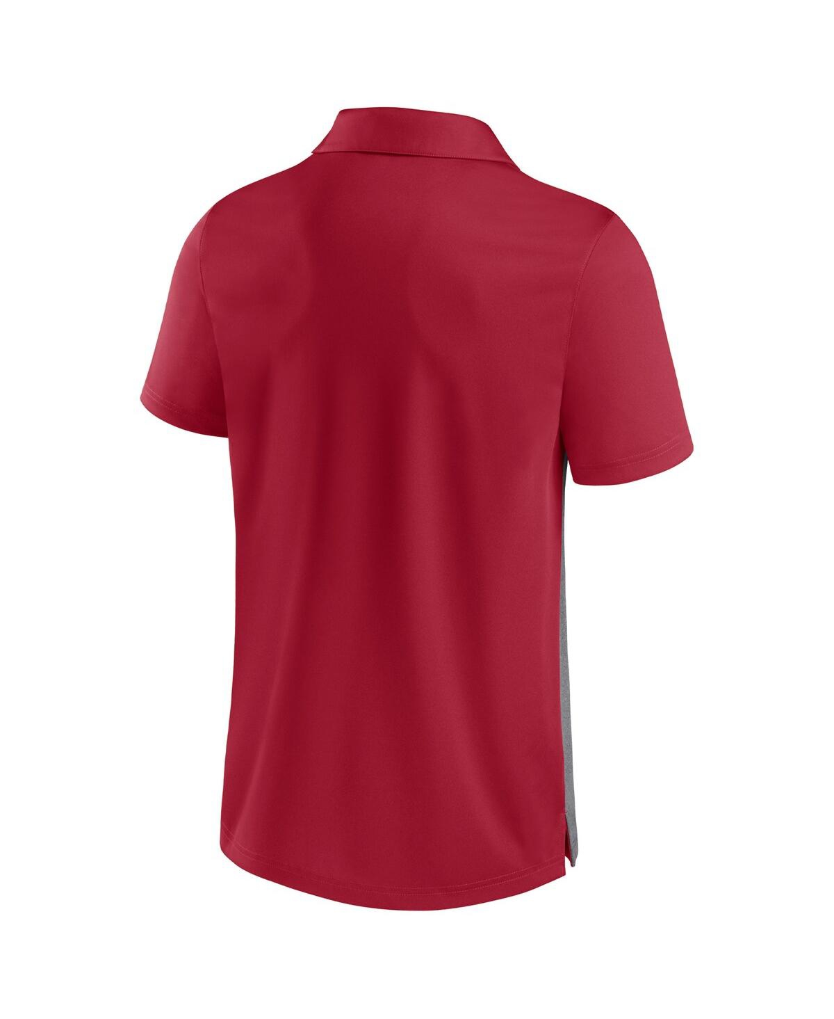Shop Fanatics Men's  Crimson And Heathered Gray Oklahoma Sooners Split Block Color Block Polo Shirt In Crimson,heathered Gray
