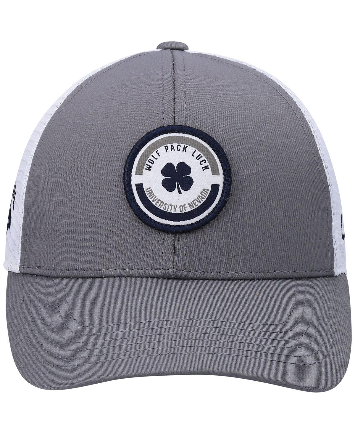 Shop Black Clover Men's Gray, White Nevada Wolf Pack Motto Trucker Snapback Hat In Gray,white