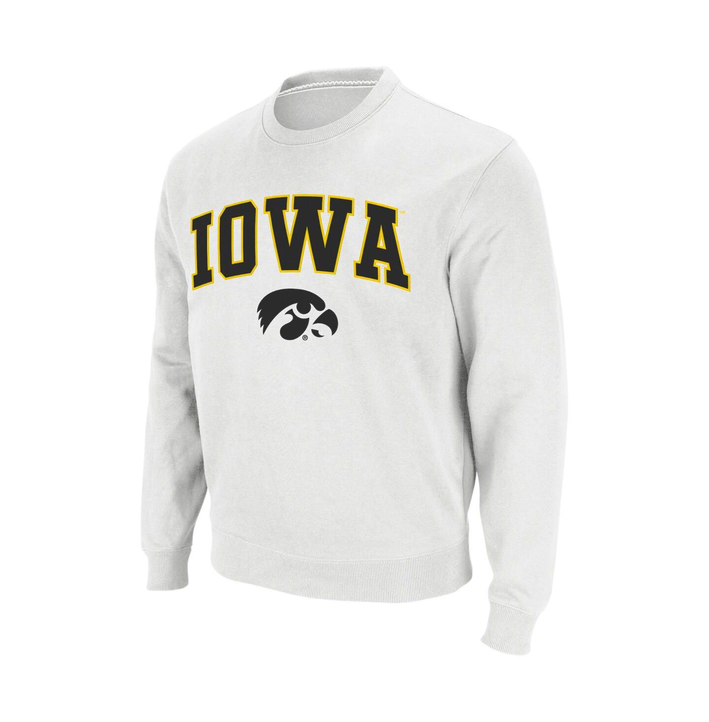 Мужская толстовка Colosseum Iowa Hawkeyes Arch and Logo Crew Neck, цвет: Чёрный — фото 5