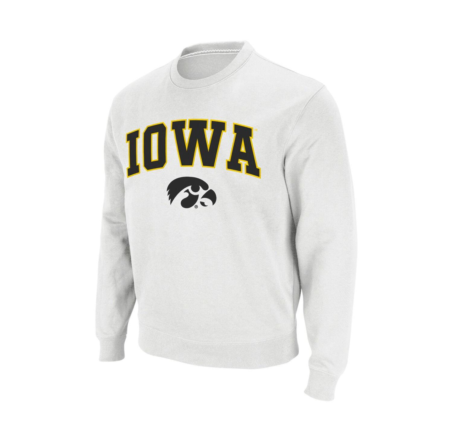 Men's Iowa Hawkeyes Arch and Logo Crew Neck Sweatshirt