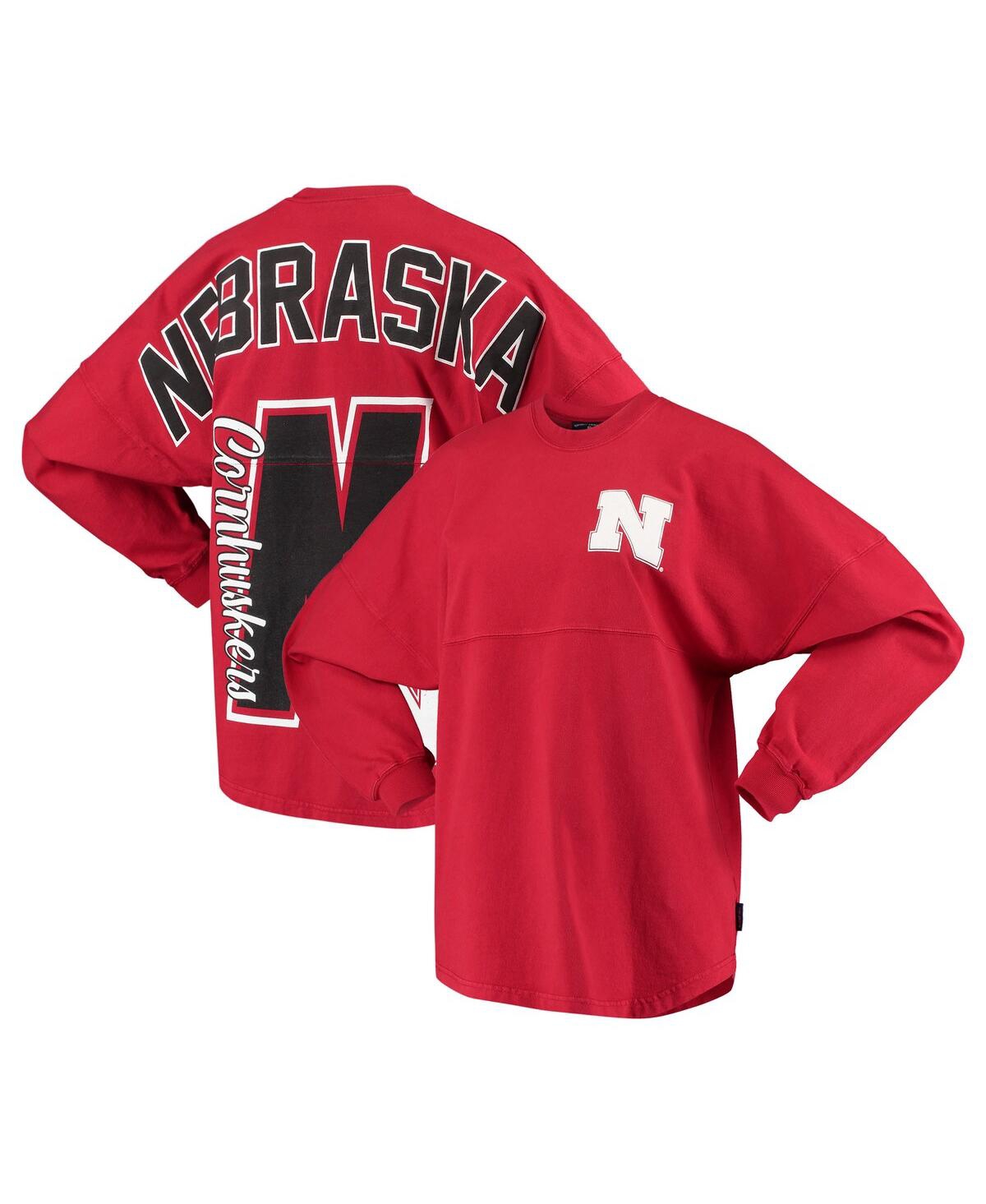 Shop Spirit Jersey Women's Scarlet Nebraska Huskers Loud N Proud  T-shirt