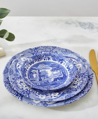 Blue Italian Luncheon Plates, Set of 4