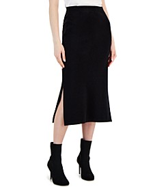 Women's Side-Slit Pull-On Sweater Skirt 