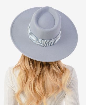 Women's Chevron Trim Wool Blend Panama Hat