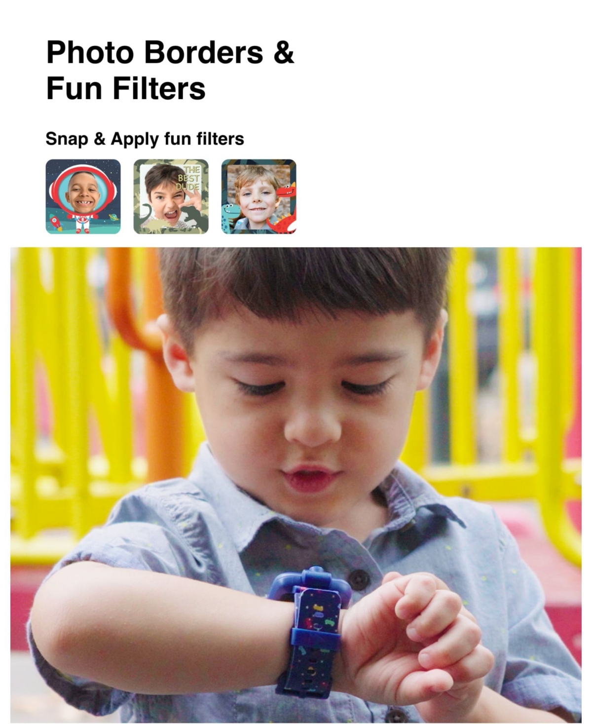 Playzoom Kid'sSilicone Strap Touchscreen Smart Watch with Earbuds Gift Set - Dark Green Camo Prints
