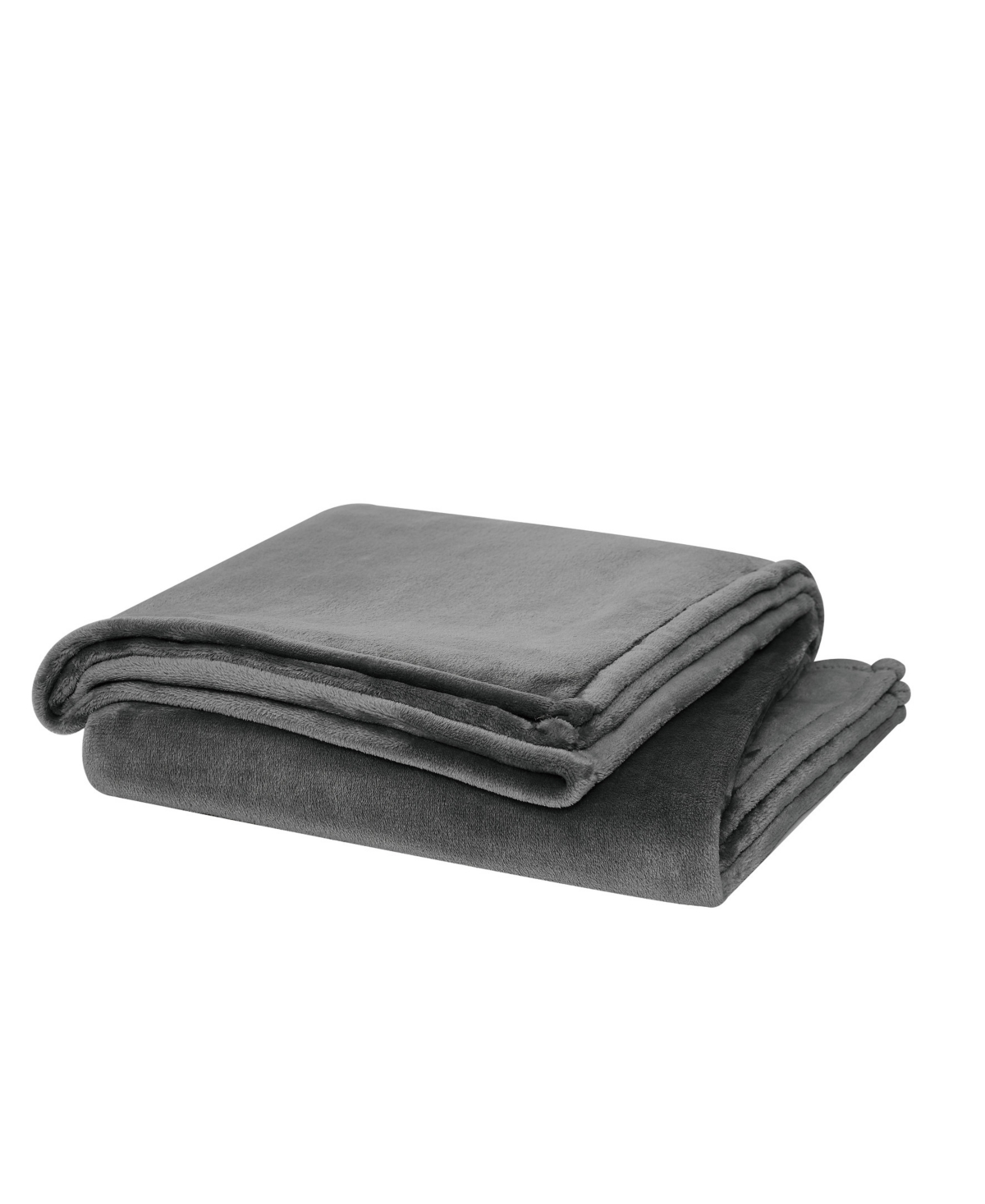 Cannon Solid Plush Blanket, Twin/twin Xl In Gray