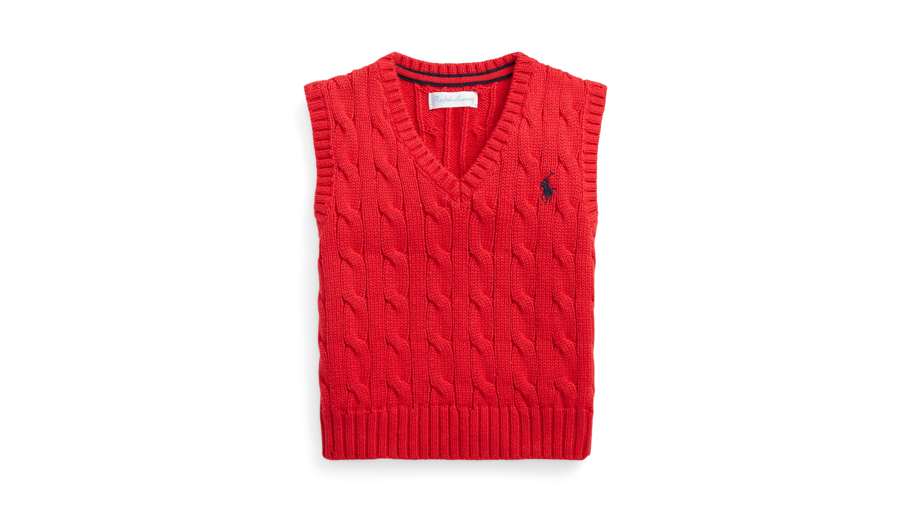 Polo Ralph Lauren Baby Boys Cable Knit V-neck Sweater Vest