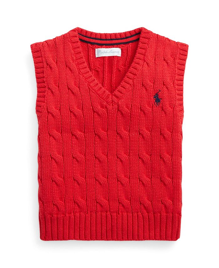 Polo Ralph Lauren Baby Boys Cable Knit V-neck Sweater Vest & Reviews -  Sweaters - Kids - Macy's