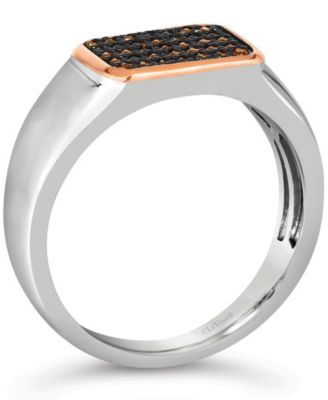 Men's Diamond Ring (1/3 ct. t.w.) in Sterling Silver & 14k Rose Gold