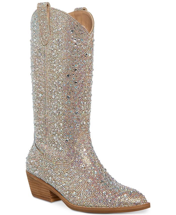White Bling Cowboy Boots: Step Out in Sparkling Style!