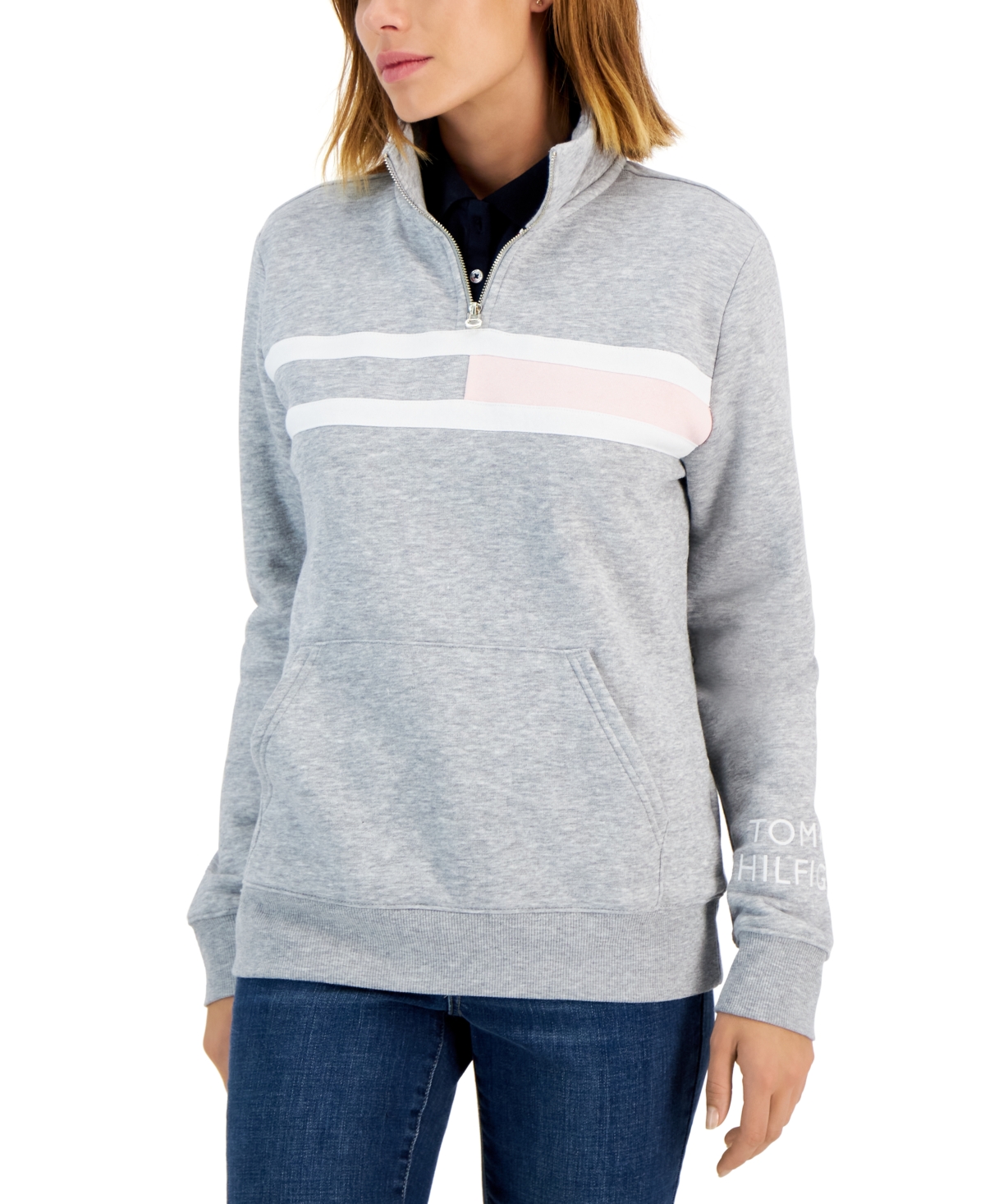  Tommy Hilfiger Women's Zip Neck Pullover Sweatshirt