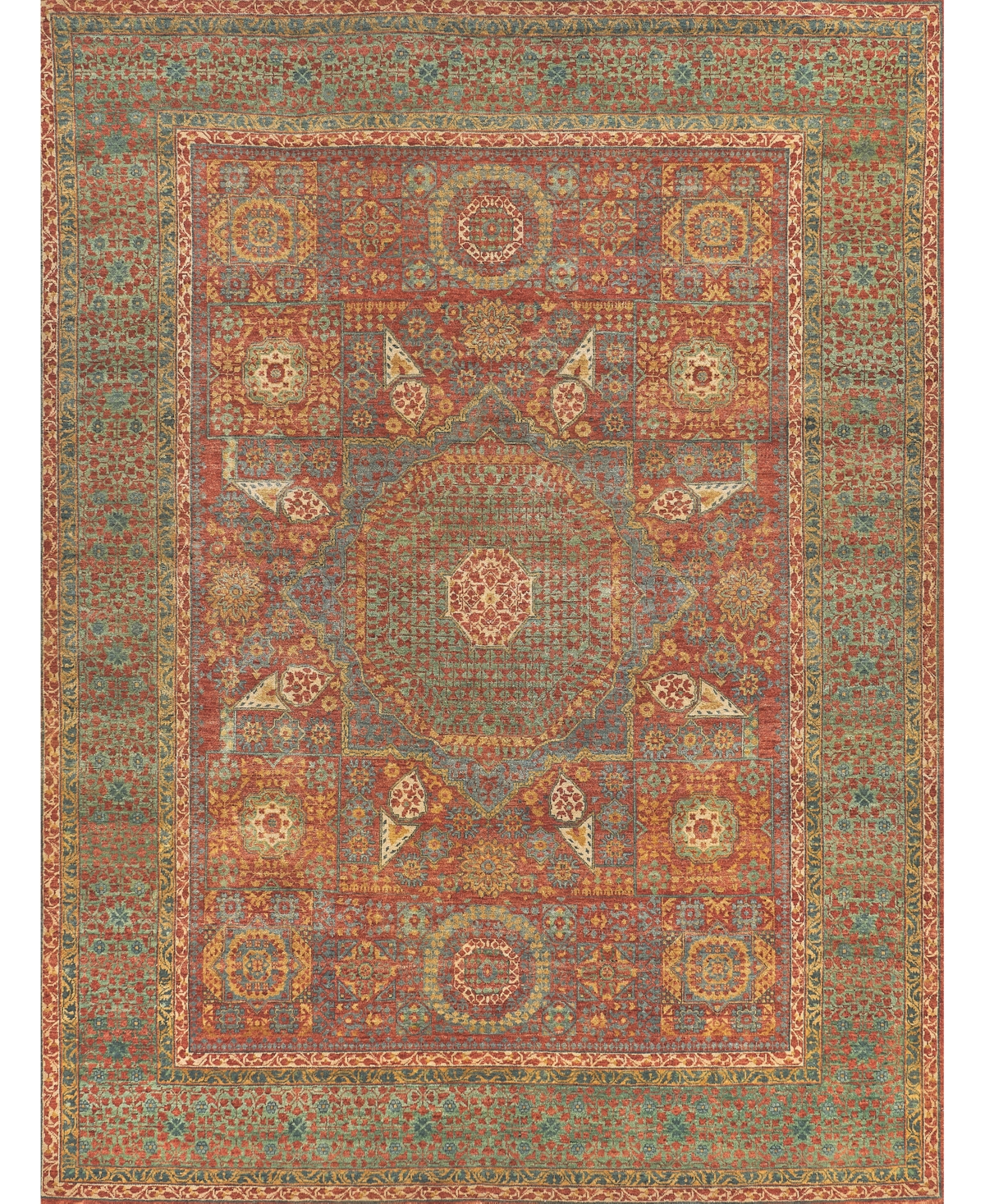 Exquisite Rugs Mamluk ER9205 6' x 9' Area Rug - Rust, Green