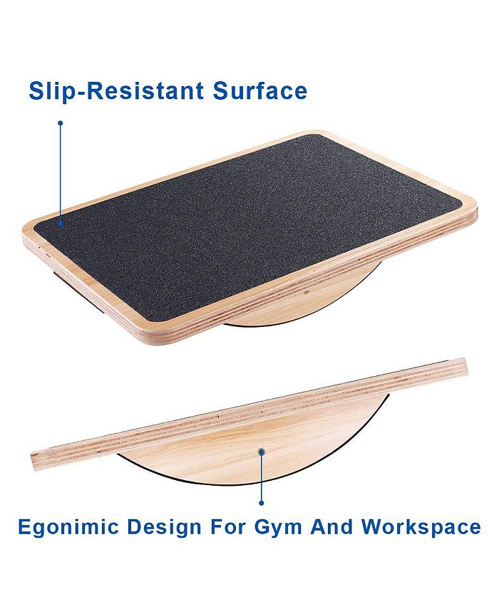 StrongTek Professional Wooden Balance Rocker Board, Support Up To 350lb