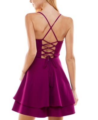 Juniors' Sweetheart-Neckline Fit & Flare Dress