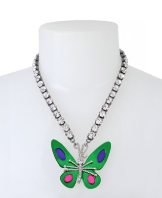 Betsey Johnson Butterfly Pendant Necklace - Macy's