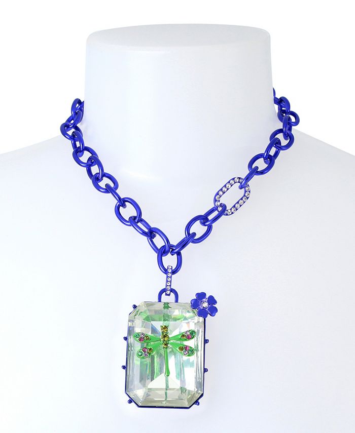 Jewelers Le Vian Emerald Ombré Dragonfly Necklace 14K Honey Gold 19