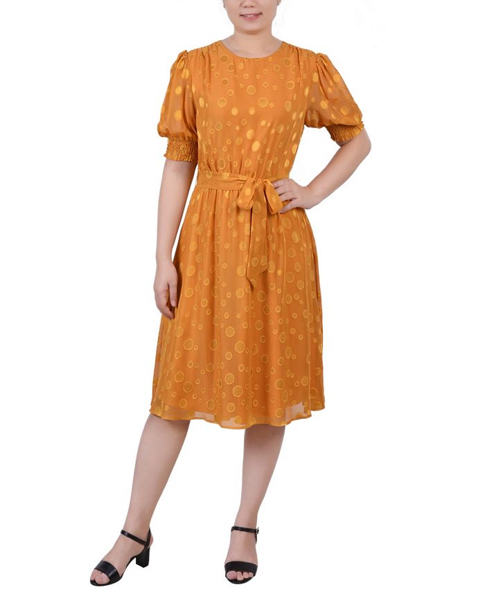 NY Collection Women s Elbow Sleeve Swiss Dot Dress Macy s