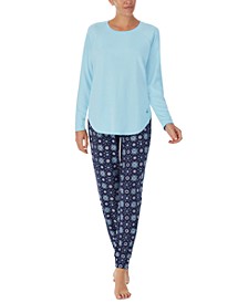 Women's Brushed Sweater Long-Sleeve Crewneck Pajamas Set