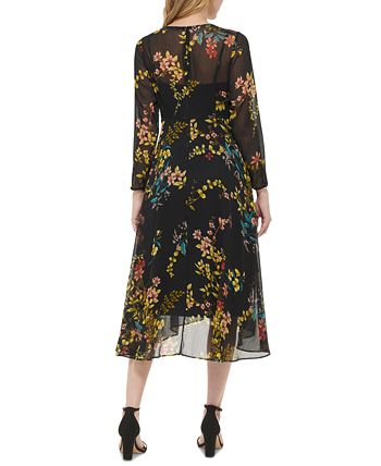 Tommy Hilfiger Women's Zelda Floral-Print Chiffon Midi Dress - Macy's