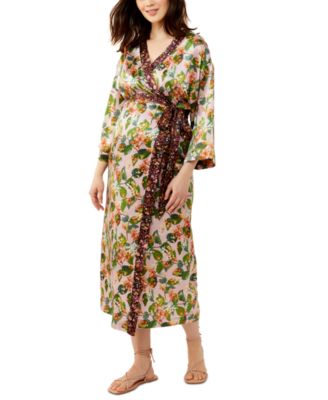 Pietro Brunelli - Silk Floral Kimono Maternity Dress