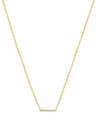 Zoe Lev - Diamond Small Bar Necklace (1/20 ct. t.w.) in 14k Gold, 16" + 2" extender