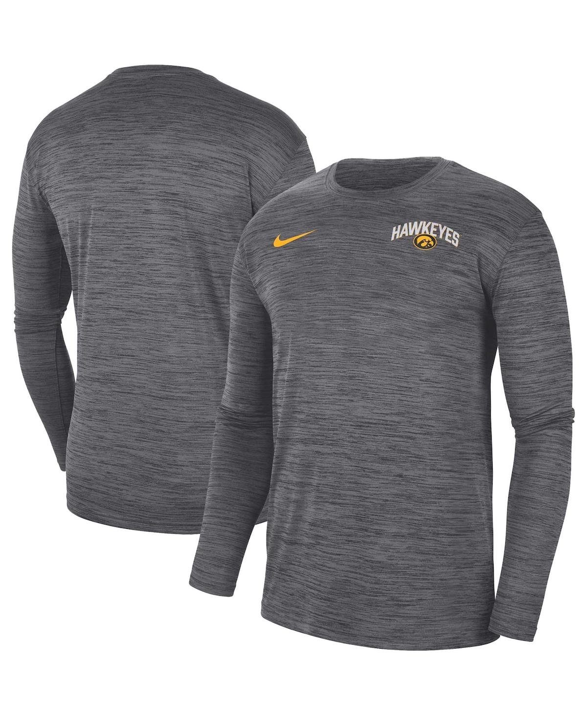 Men's Nike Black Iowa Hawkeyes 2022 Sideline Game Day Velocity Performance Long Sleeve T-shirt