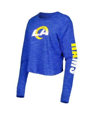 Women's Royal Los Angeles Rams Crop Long Sleeve T-shirt