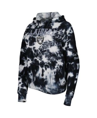 Women's Black Las Vegas Raiders Cloud Dye Fleece Pullover Hoodie