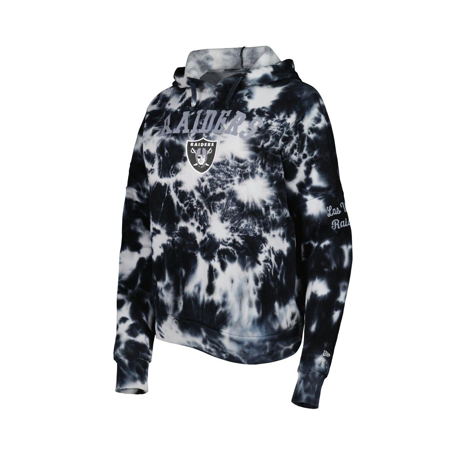Women's Black Las Vegas Raiders Cloud Dye Fleece Pullover Hoodie