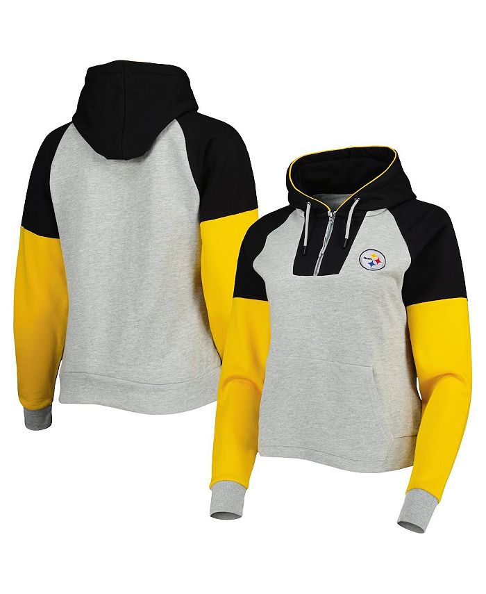 Men's Heather Gray Pittsburgh Steelers Big & Tall Fleece Raglan Full-Zip  Hoodie Jacket