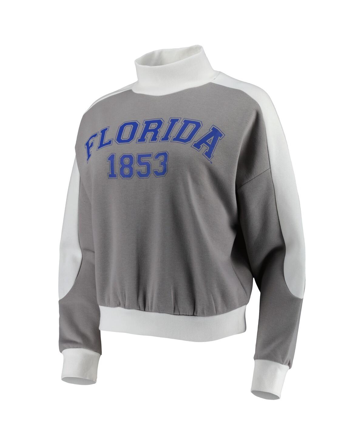 Shop Gameday Couture Women's  Gray Florida Gators Make It A Mock Sporty Pullover Sweatshirt