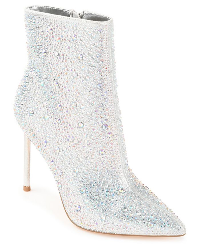 Journee Collection Women's Alexis Rhinestone Stiletto Dress Booties ...