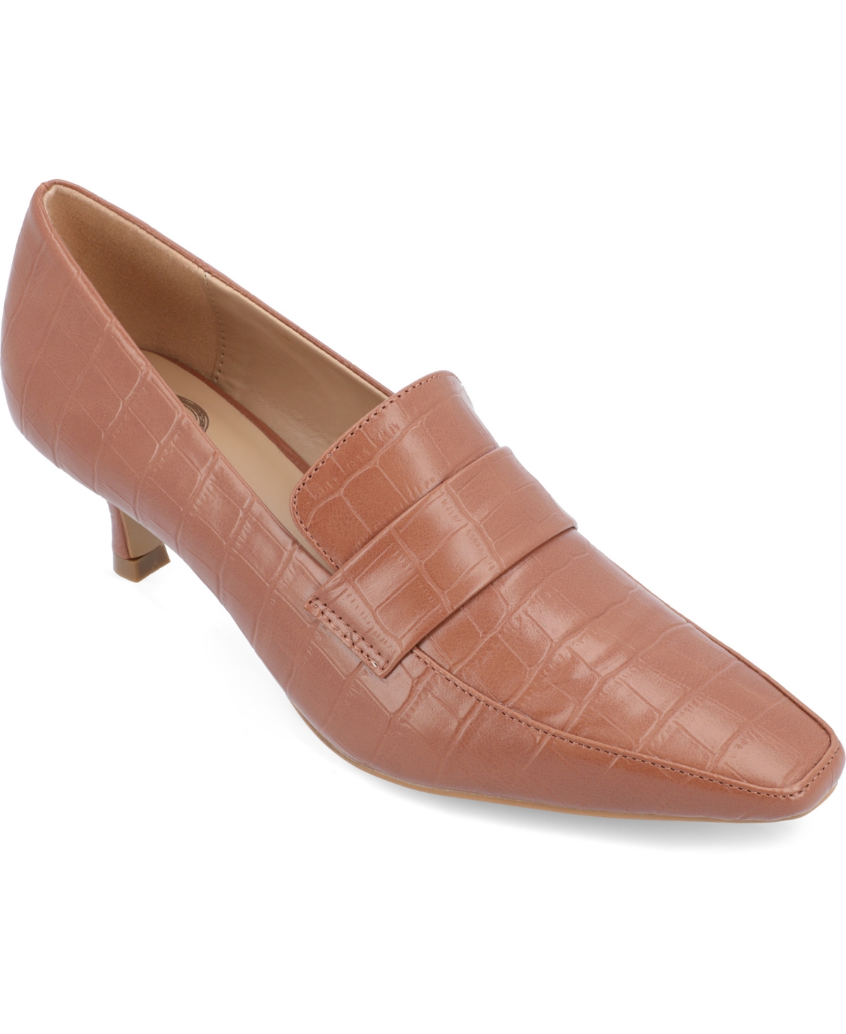 Journee Collection Women's Celina Kitten Heel Loafers In Brown