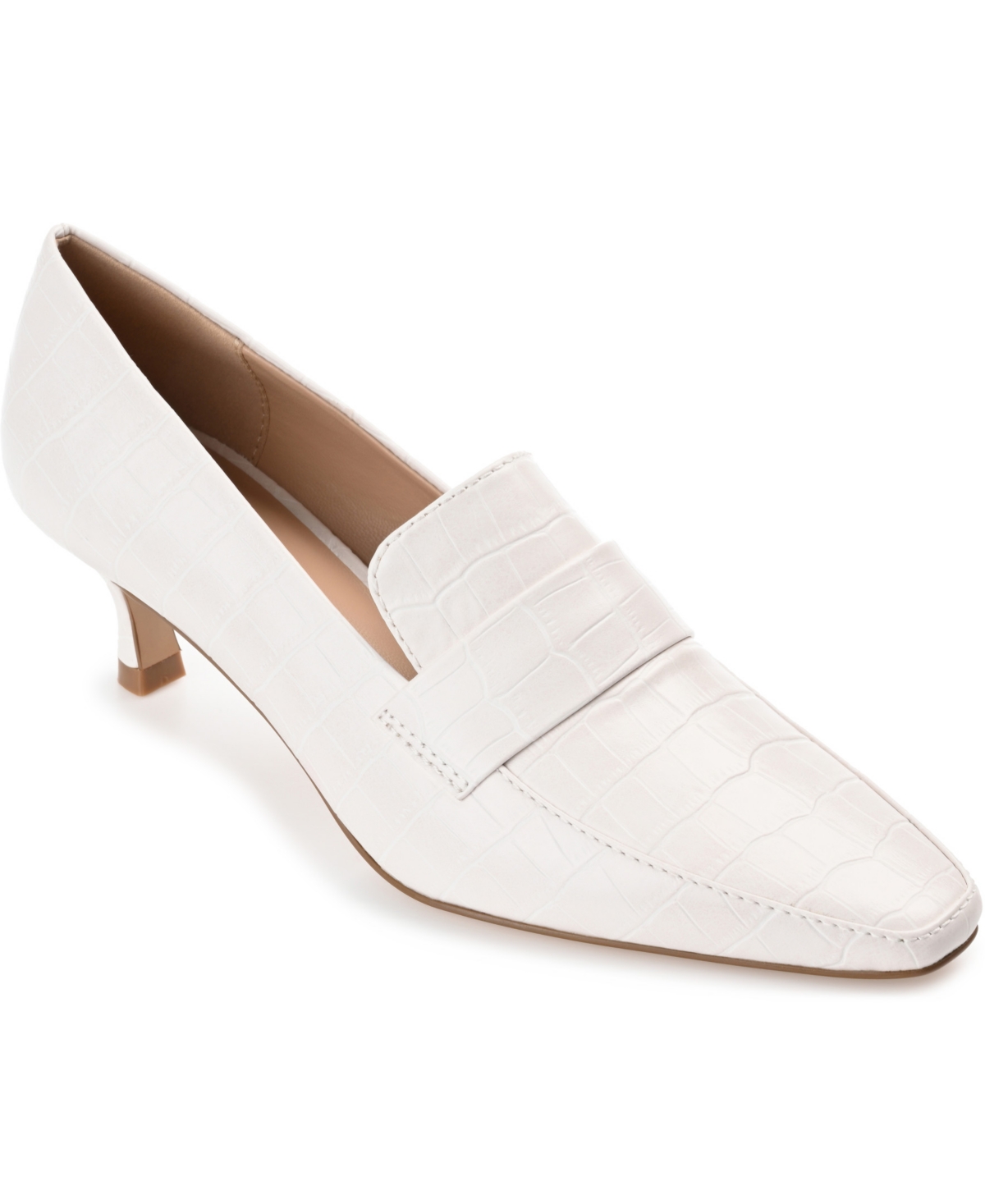 Journee Collection Women's Celina Kitten Heel Loafers In White
