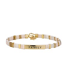 14K Gold Flash-Plated "Family" Tree Charm Bangle Bracelet