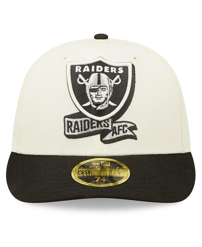 New Era Men's Cream, Black Las Vegas Raiders 2022 Sideline Low Profile