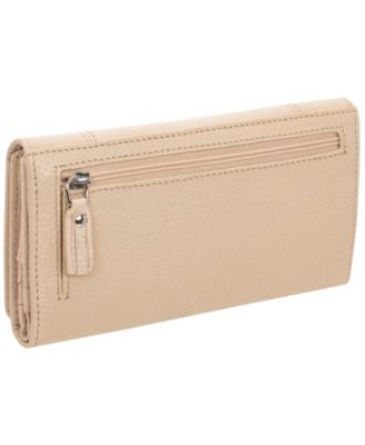 Women's Pebbled Collection RFID Secure Trifold Wing Wallet