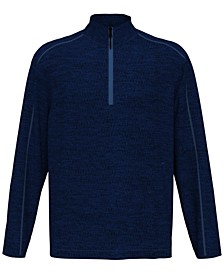 Men's Moisture-Wicking Textured Fleece 1/4-Zip Sweater
