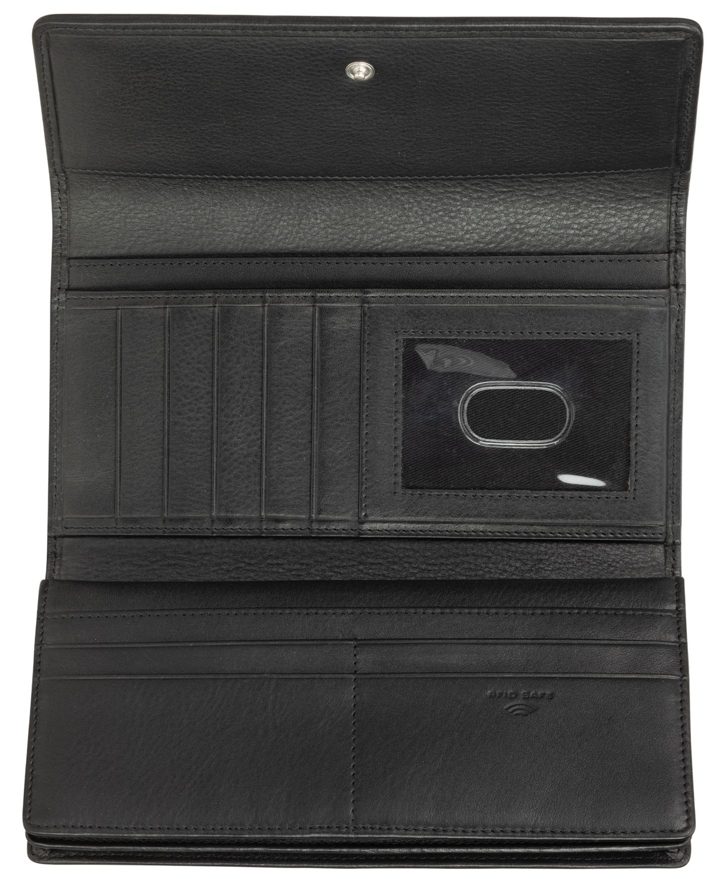 Женский кошелёк Mancini Basket Weave с RFID-защитой, четыре сложения, цвет: Чёрный — фото 4